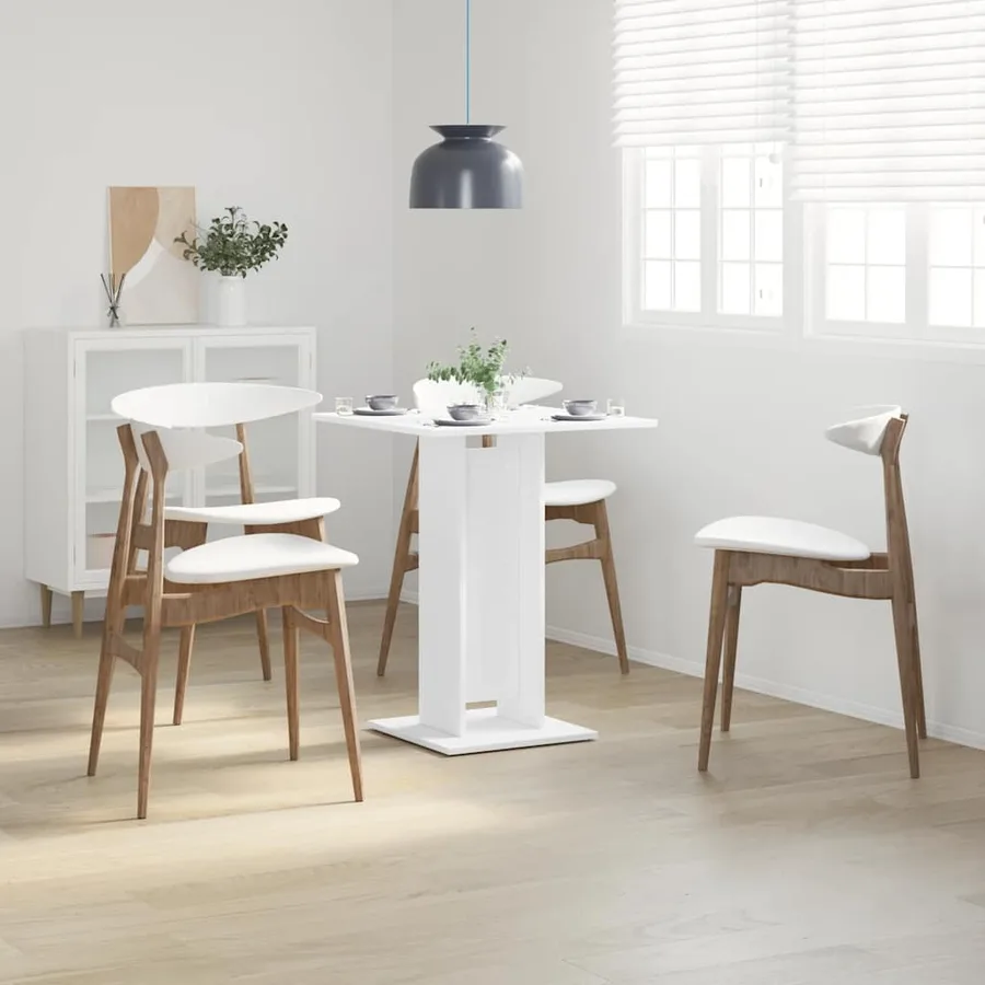 Table de bistro Blanc 60x60x75 cm Bois d'ingénierie - 3