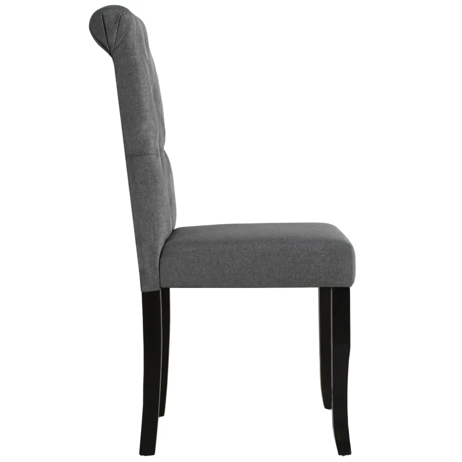 Chaises à manger lot de 6 gris foncé tissu - 3