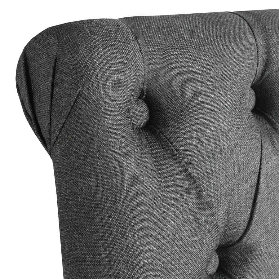 Chaises à manger lot de 6 gris foncé tissu - 5