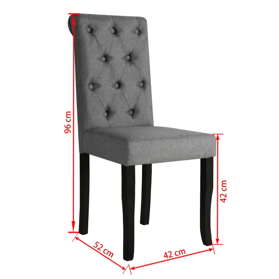 Chaises à manger lot de 6 gris foncé tissu - 7