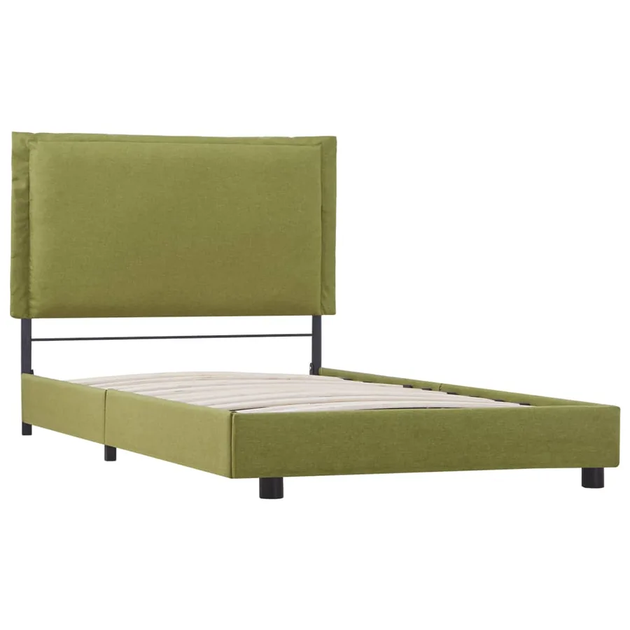 Cadre de lit sans matelas vert tissu 90x200 cm - 2