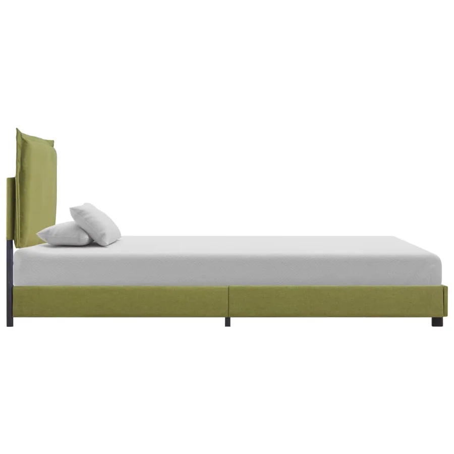 Cadre de lit sans matelas vert tissu 90x200 cm - 4
