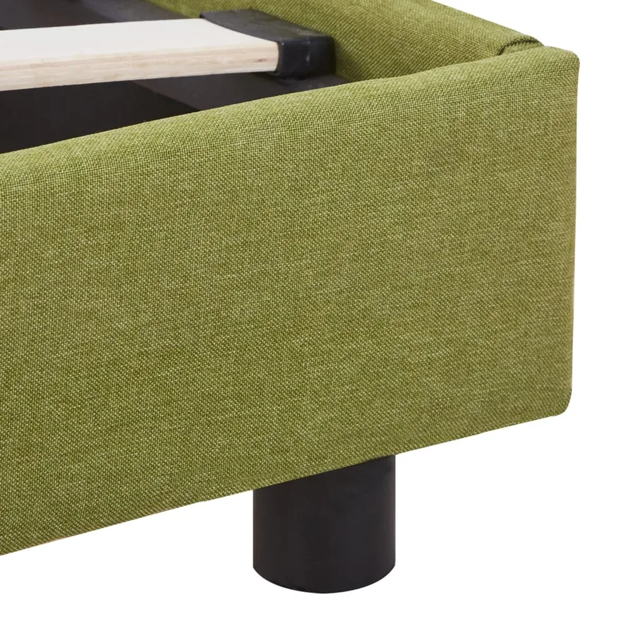 Cadre de lit sans matelas vert tissu 90x200 cm - 6