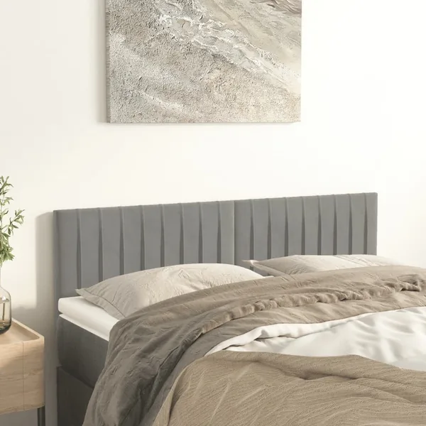 Têtes de lit Gris clair 144x5x78/88 cm Velours