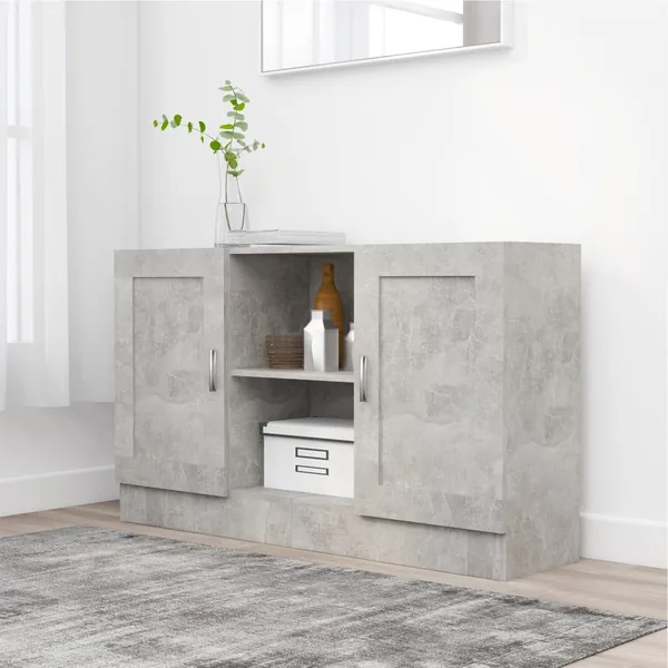 Buffet Gris béton 120x30,5x70 cm Bois d'ingénierie