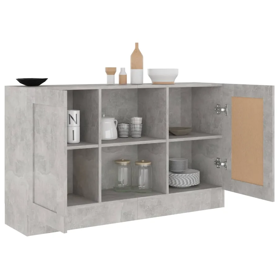 Buffet Gris béton 120x30,5x70 cm Bois d'ingénierie - 4