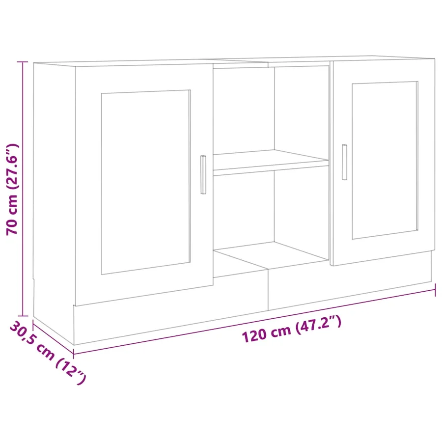 Buffet Gris béton 120x30,5x70 cm Bois d'ingénierie - 8