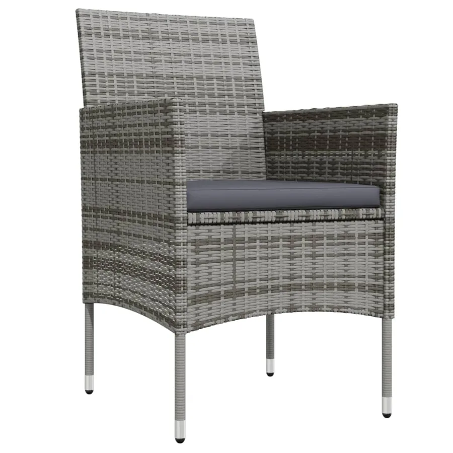 Ensemble à manger de jardin et coussins 5pcs Gris/noir - 3