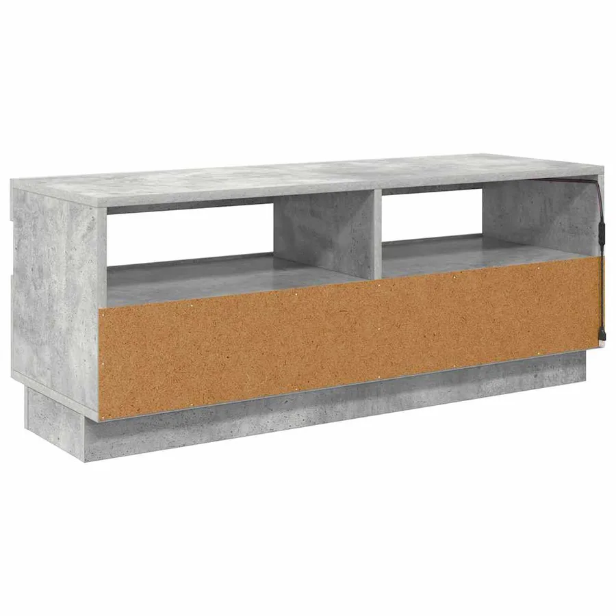 Meuble TV avec lumières LED gris béton 100x35x40 cm - 10