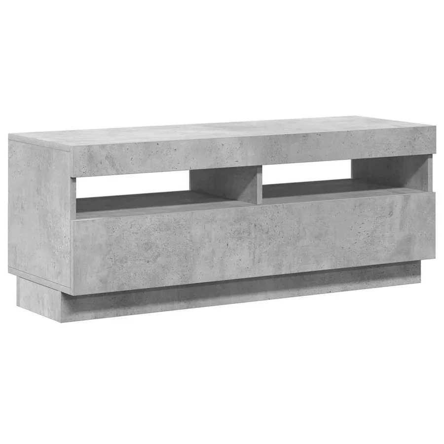 Meuble TV avec lumières LED gris béton 100x35x40 cm - 7