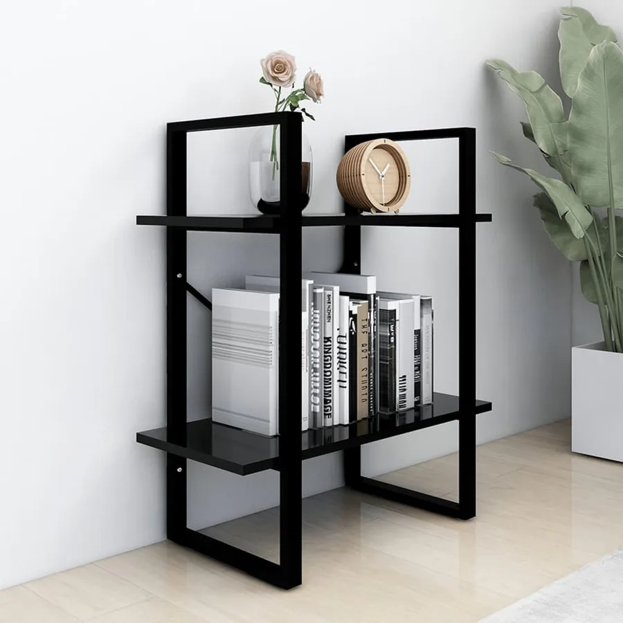Bibliothèque à 2 niveaux Noir 60x30x70 cm bois d'ingénierie - 3