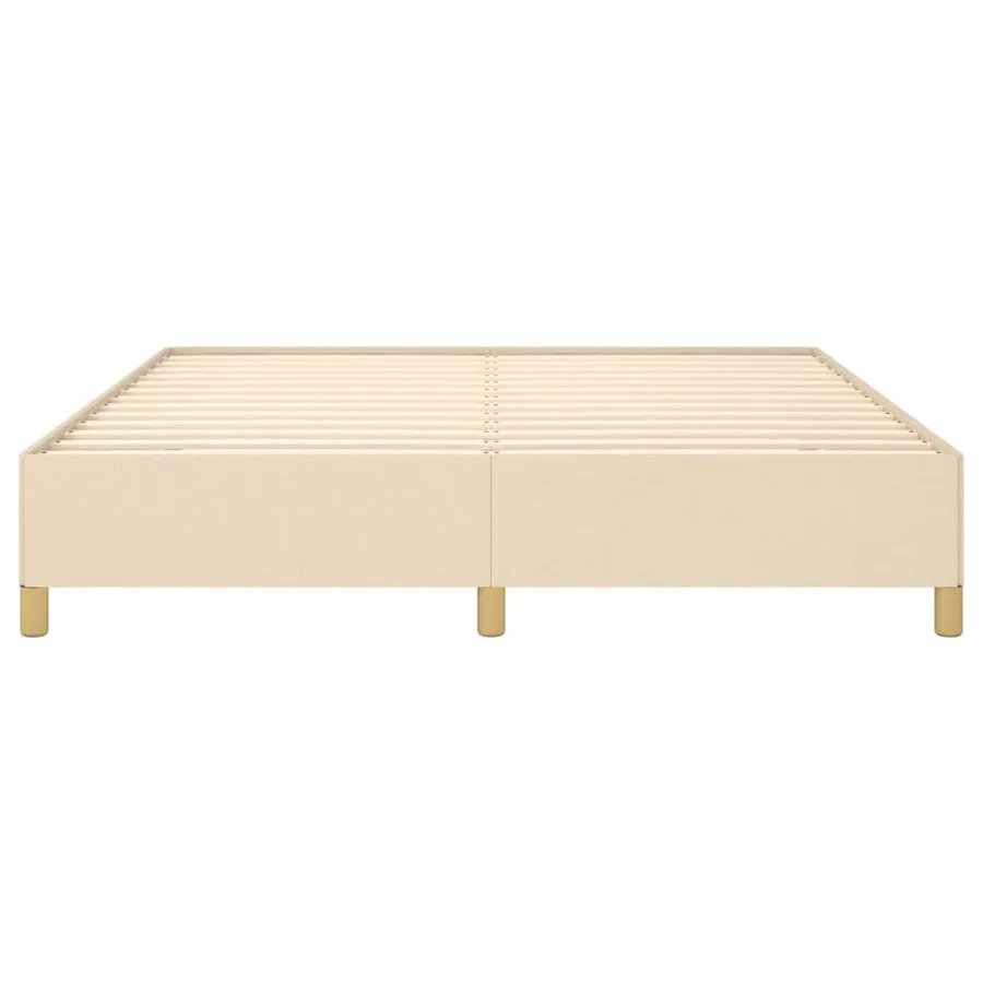 Cadre de lit sans matelas crème 160x200 cm tissu - 5