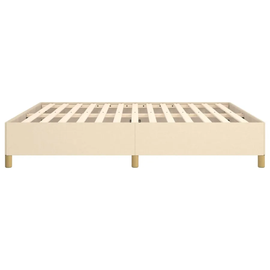 Cadre de lit sans matelas crème 160x200 cm tissu - 6