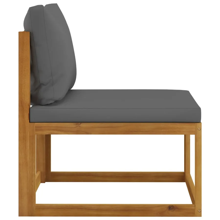 Salon de jardin 4 pcs avec coussin Bois d'acacia solide - 9