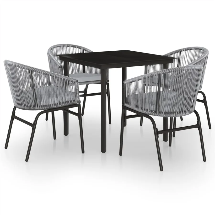 Ensemble à manger de jardin 5 pcs Gris - 2