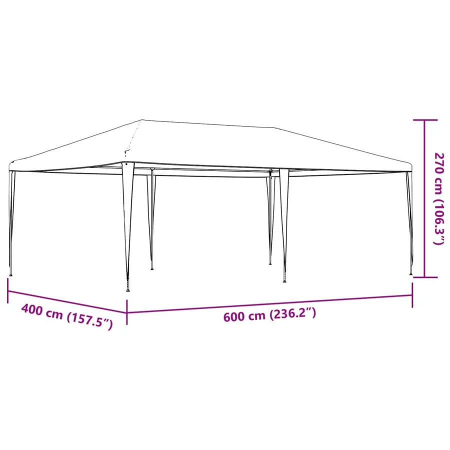 Tente de réception 4x6 m Blanc - 8