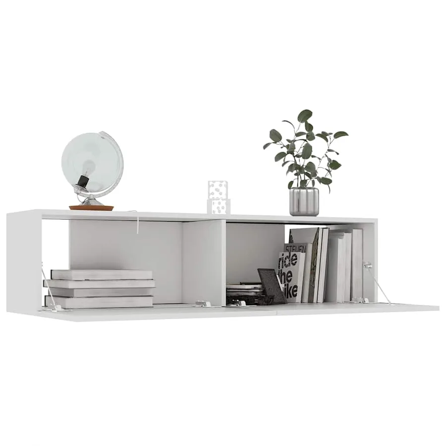 Meuble TV Blanc 120x30x30 cm Bois d’ingénierie - 3