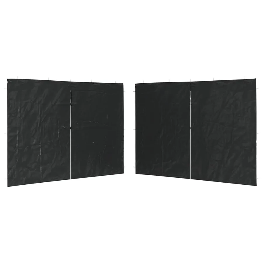 Paroi de tente de réception 2pcs fermeture éclair PE Anthracite - 2
