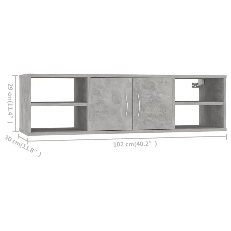 Étagère murale Gris béton 102x30x29 cm Bois d’ingénierie - 8