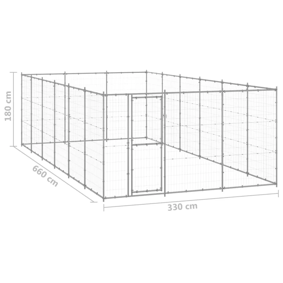 Chenil extérieur Acier galvanisé 21,78 m² - 6