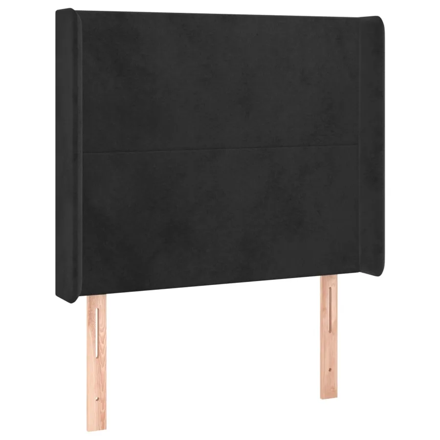 Sommier à lattes de lit matelas et LED Noir 100x200 cm Velours - 7