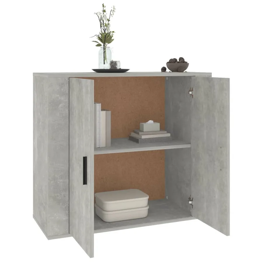 Buffet Gris béton 80x33x70 cm Bois d'ingénierie - 6