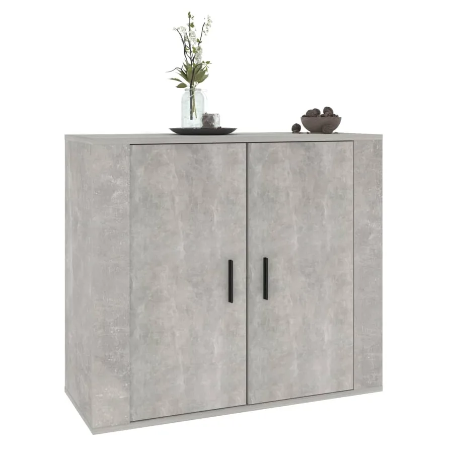 Buffet Gris béton 80x33x70 cm Bois d'ingénierie - 7