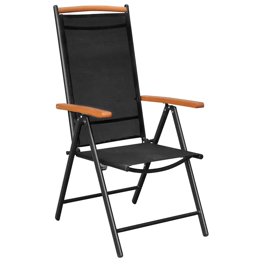 Ensemble à manger de jardin 9 pcs aluminium noir - 3