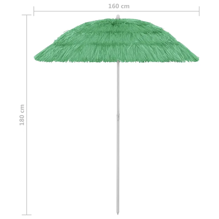 Parasol de plage Hawaii vert 180 cm - 8