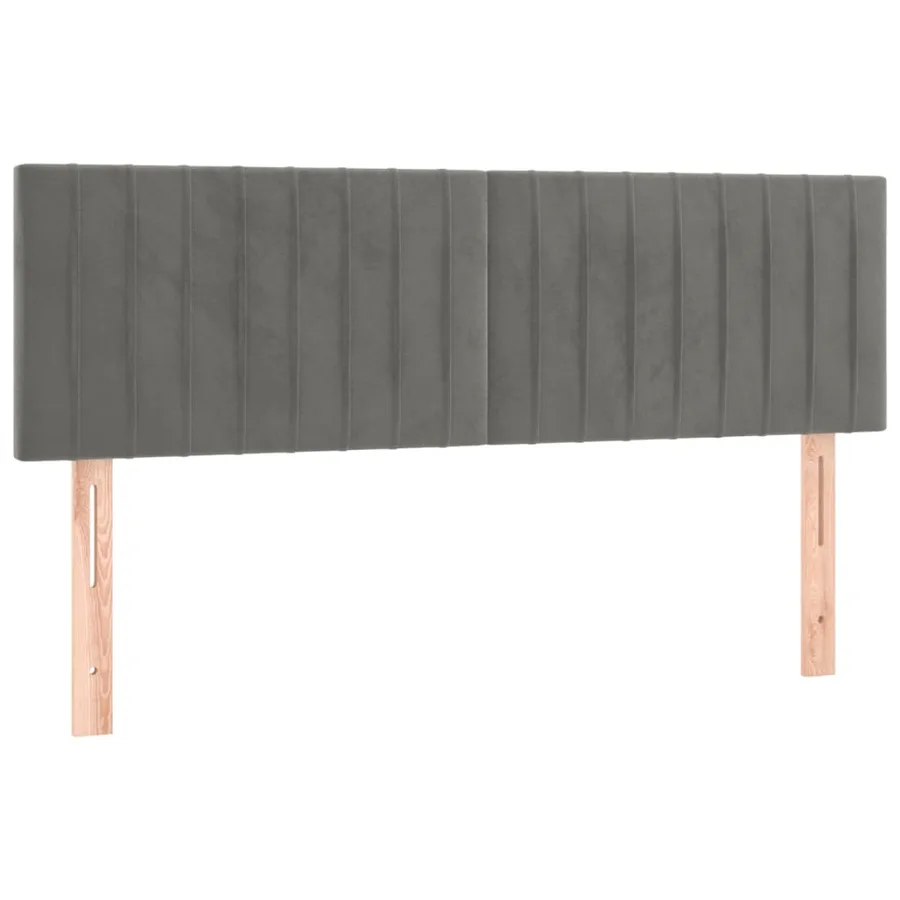 Tête de lit à LED Gris clair 144x5x78/88 cm Velours - 4