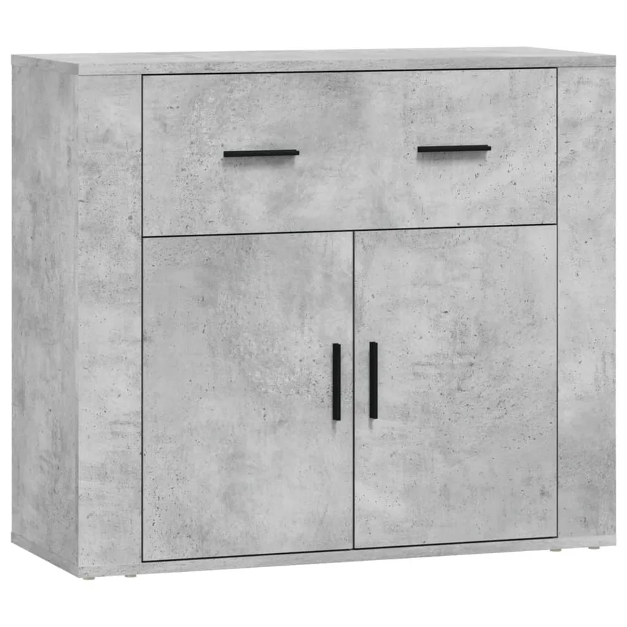 Buffets 3 pcs gris béton bois d'ingénierie - 6