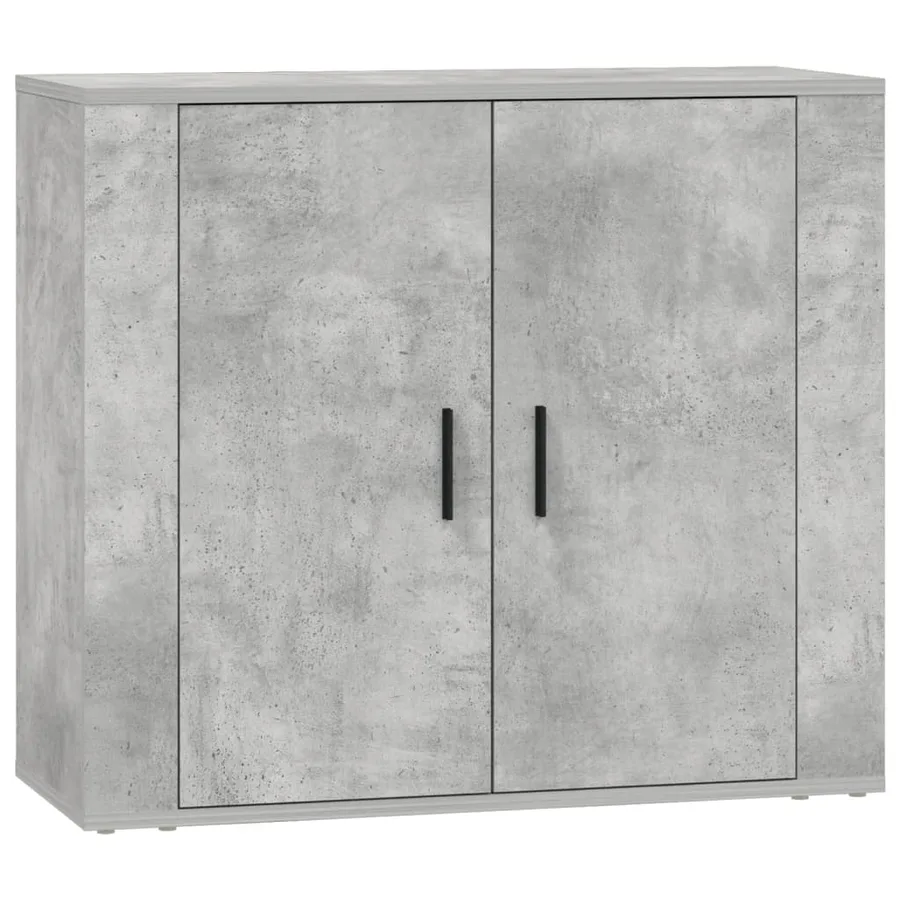 Buffets 3 pcs gris béton bois d'ingénierie - 7