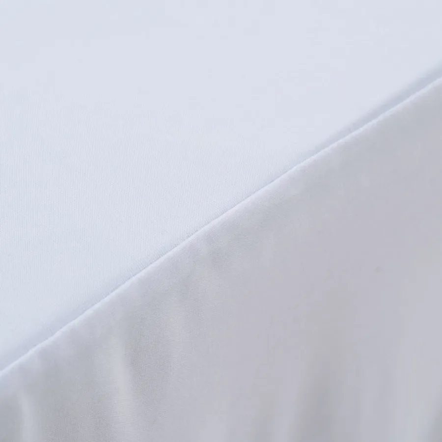 Nappes élastiques de table avec jupon 2 pcs 243x76x74cm Blanc - 3