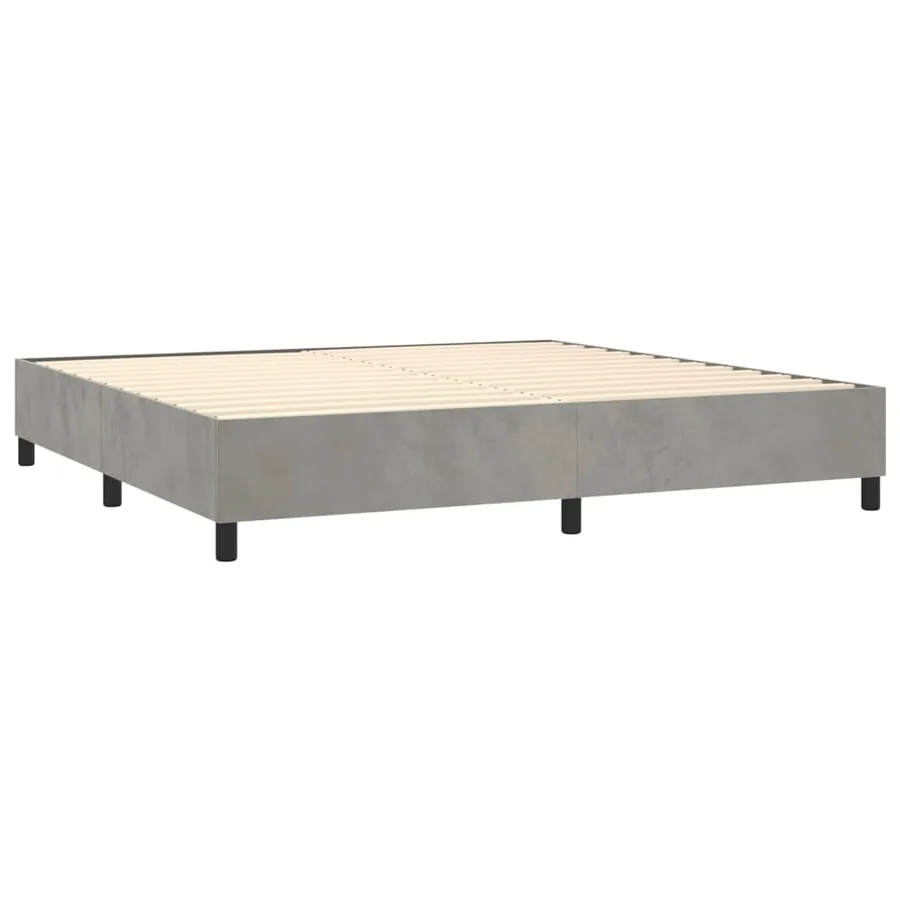 Sommier à lattes de lit avec matelas LED Gris clair 200x200 cm - 5