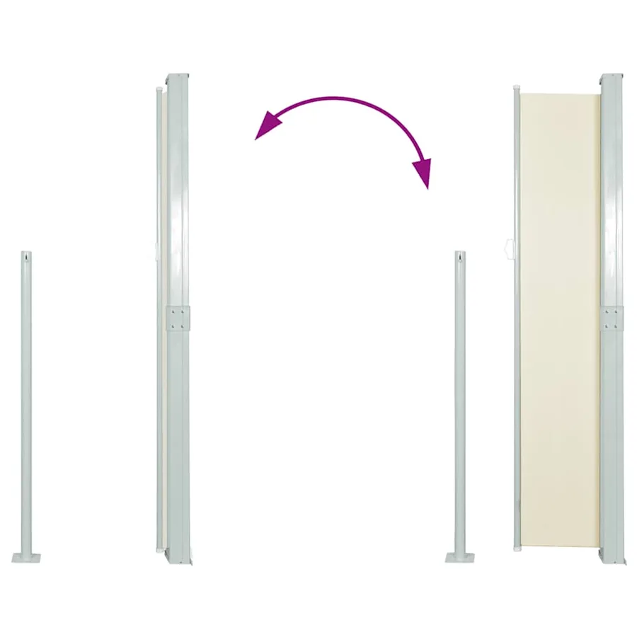 Auvent latéral rétractable 160 x 500 cm Crème - 7