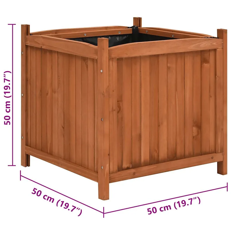Jardinières surélevées 2 pcs 50x50x50 cm Bois de sapin - 5