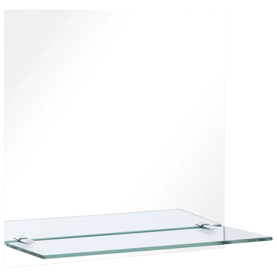 Miroir mural avec étagère 50x50 cm Verre trempé - 2