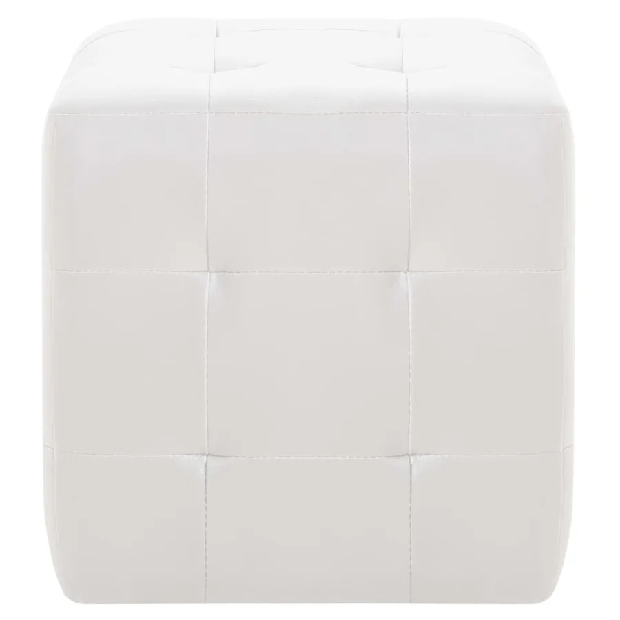 Poufs 2 pcs Blanc 30 x 30 x 30 cm Similicuir - 3
