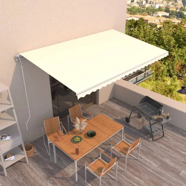 Auvent rétractable automatique 500x350 cm Crème