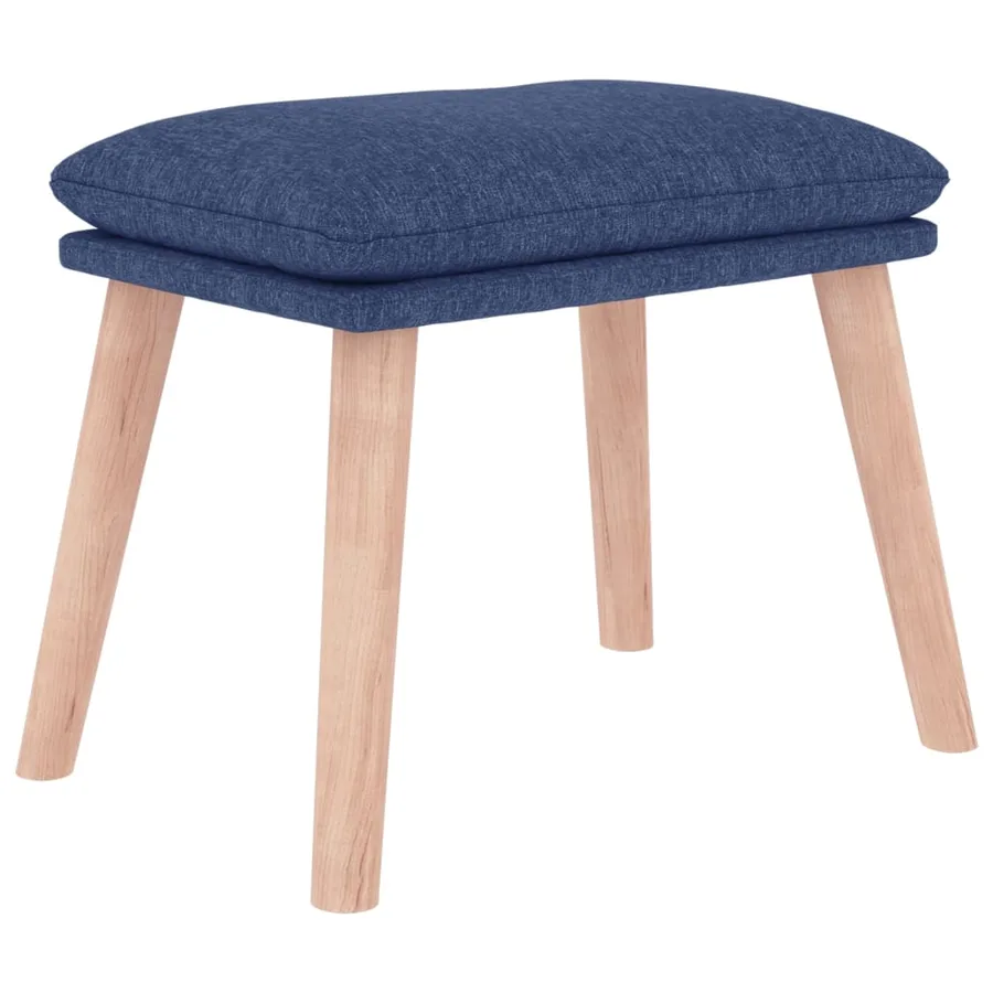 Chaise de relaxation avec repose-pied Bleu Tissu - 5