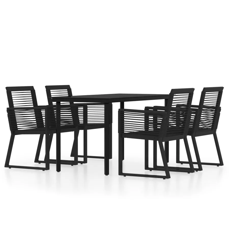 Ensemble à manger de jardin 5 pcs Noir - 2