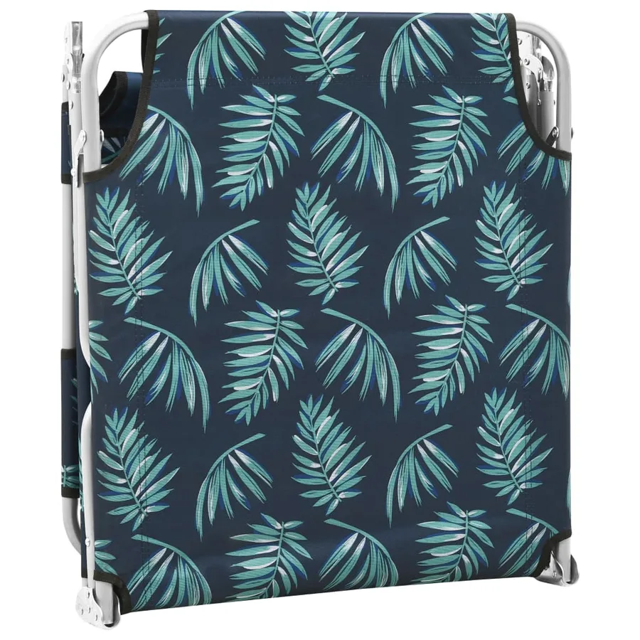 Chaise longue pliable coussin de tête Acier Motif de feuilles - 6