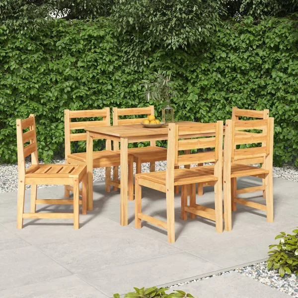 Ensemble à manger de jardin 7 pcs Bois de teck solide