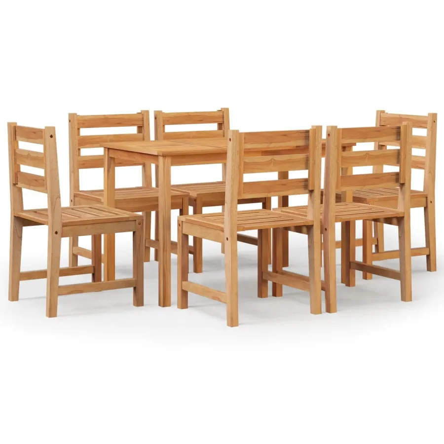 Ensemble à manger de jardin 7 pcs Bois de teck solide - 2