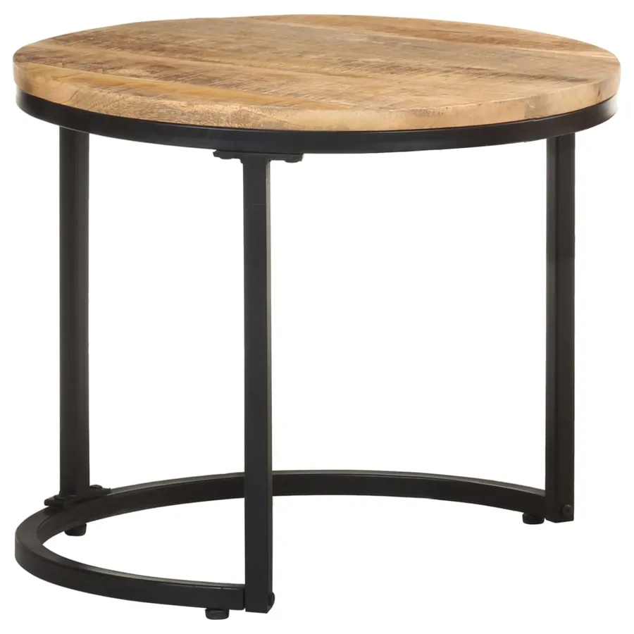 Tables d'appoint 3 pcs Bois de manguier brut - 4