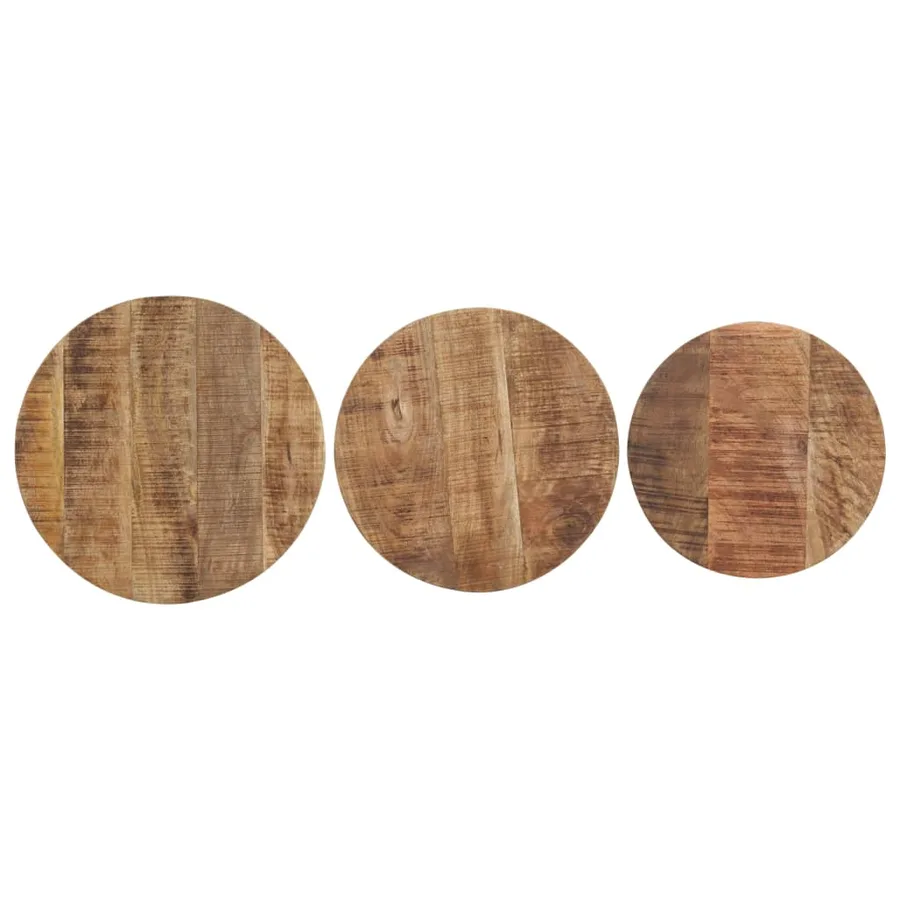 Tables d'appoint 3 pcs Bois de manguier brut - 5
