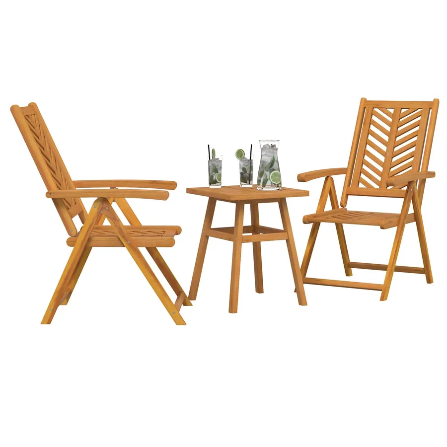 Ensemble de salle à manger pour jardin 3 pcs Marron - 3