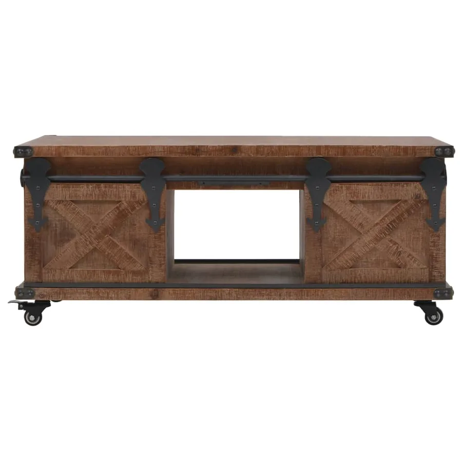 Table basse Bois de sapin massif 91x51x38 cm Marron - 2