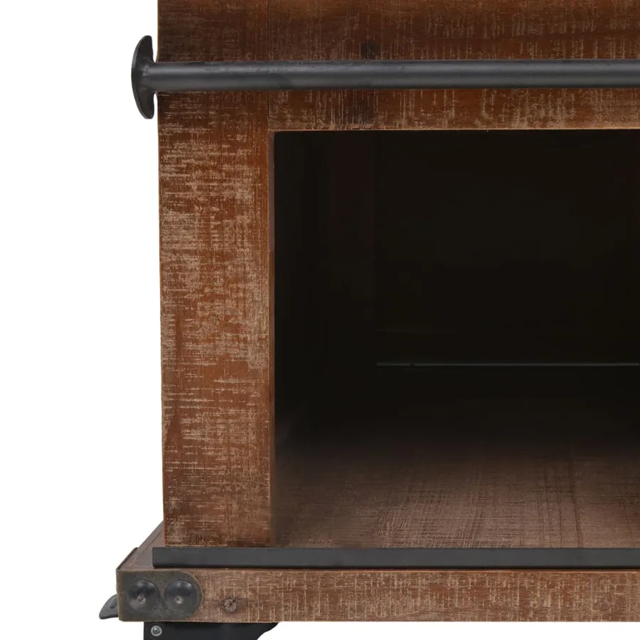 Table basse Bois de sapin massif 91x51x38 cm Marron - 8
