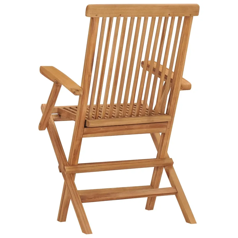 Chaises de jardin pliables lot de 3 Bois de teck massif - 5